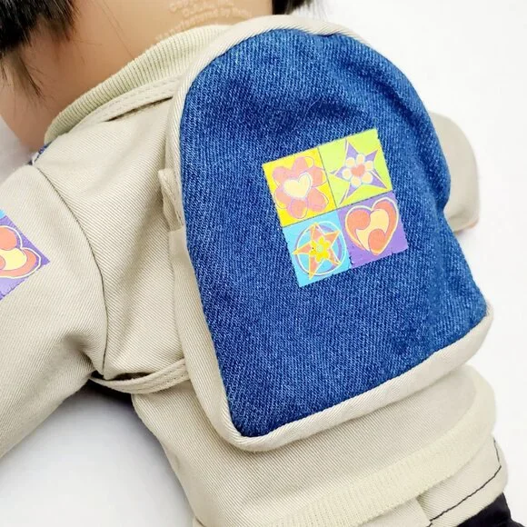 1995 CABBAGE PATCH KIDS Vintage Doll Figure Outfit Brown Hair Green Eyes Mattel - Picture 11 of 15